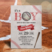 野球少年ベイビーシャワーヴィンテージスポーツテーマ 招待状