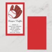 野球少年ベビーシャワーおむつラッフルチケット エンクロージャーカード (正面/裏面)