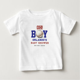 野球少年ベビーシャワー | かわいいスポーツパーティー ベビーTシャツ