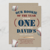 野球少年初の誕生日新人 招待状 (正面/裏面)