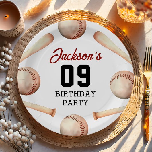 野球少年誕生会 ペーパープレート