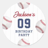 野球少年誕生会 ラウンドシール (正面)