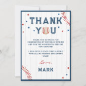 野球少年誕生日感謝カード 招待状 (正面)