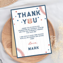 野球少年誕生日感謝カード