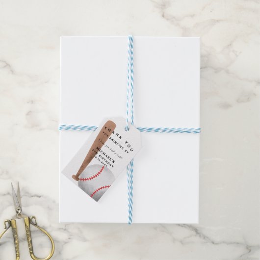 野球少年野球の誕生日パーティーを開いたこと ギフトタグ (より糸付き)