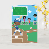 野球少年野球用語探し 誕生日おめでとう カード (黄色い花)
