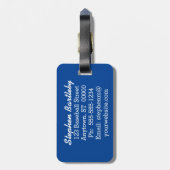 野球帽こうもりのダパーソナライズされたイヤモンド名 ラゲッジタグ (裏面縦)