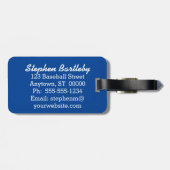 野球帽こうもりのダパーソナライズされたイヤモンド名 ラゲッジタグ (裏面横)