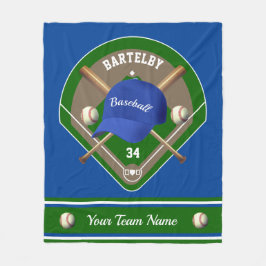 野球帽こうもりダイヤモンドネームナンバーチーム フリースブランケット