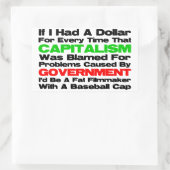 野球帽を付けた太いフィルムメーカー 長方形シール (バッグ)