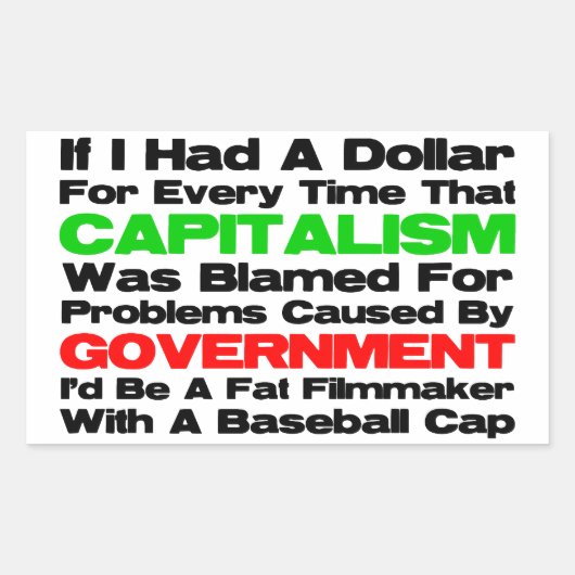 野球帽を付けた太いフィルムメーカー 長方形シール (正面)