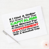 野球帽を付けた太いフィルムメーカー 長方形シール (封筒)