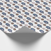 野球帽、グローブ及びボールパターン ラッピングペーパー (角)