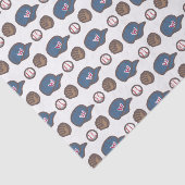 野球帽、手袋および球パターン 薄葉紙 (詳細)