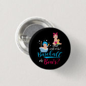 野球弓のジェンダーが大きなライトを明らかにする 缶バッジ (正面&裏面)