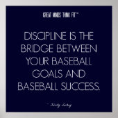 野球引用文7：成功のための規律ポスター ポスター (正面)