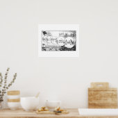 野球後を追球旗アートプリント ポスター (キッチン)