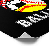 野球忙しのボールを盛り上げおもしろいるボール ポスター (角)