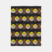 野球忙し野球ラブソフトボおもしろいール フリースブランケット (正面)