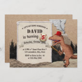 野球恐竜ボーイズオールスター誕生日パーティー 招待状 (正面/裏面)