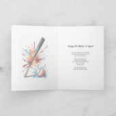 野球愛好家ウォータカラースプラッシュ誕生日カード カード (内部)