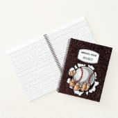 野球愛好者カスタムパーソナライズドスパイラル ノートブック (内部)