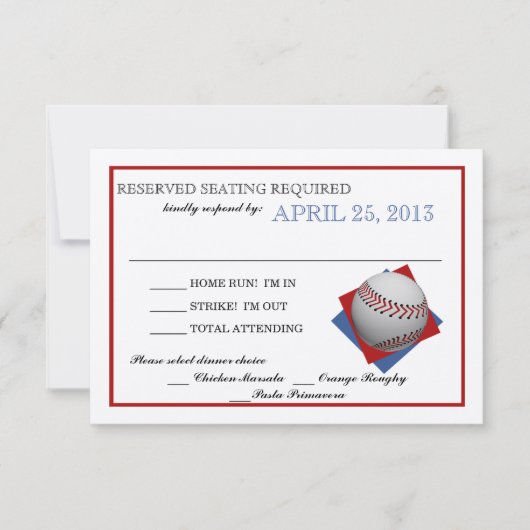 野球感じ紙返信 出欠カード (正面)