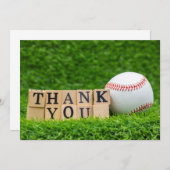 野球感謝していを野草に乗せた野球 サンキューカード (正面/裏面)