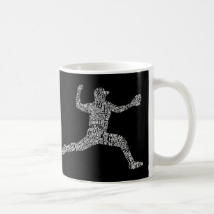 野球投手のタイポグラフィ·ワード·アート コーヒーマグカップ