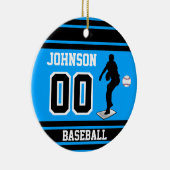 野球投手 |独自の作成 セラミックオーナメント (右)