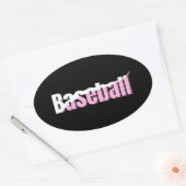 野球抽象芸術スウィッシュガーリー- Word Art 楕円形シール (封筒)