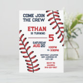 野球招待状誕生日パーティー編集可能RSVP 招待状 (スタンド正面)