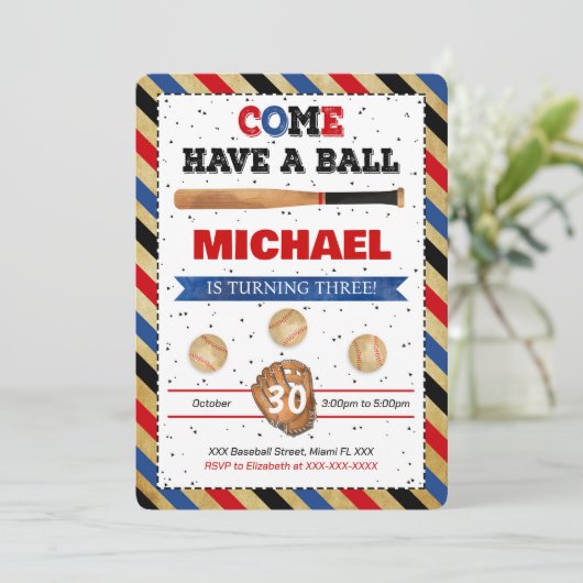 野球招待状 招待状 (スタンド正面)