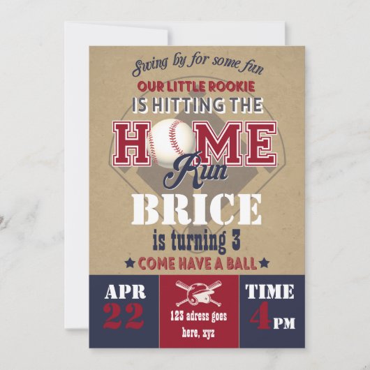 野球招待状 招待状 (正面)