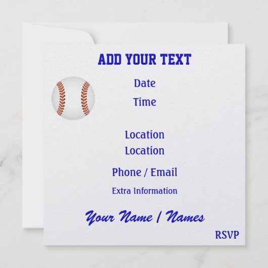 野球招待状- SRF 招待状 (裏面)