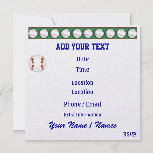 野球招待状- SRF 招待状 (裏面)