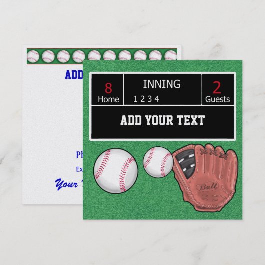 野球招待状- SRF 招待状 (正面/裏面)