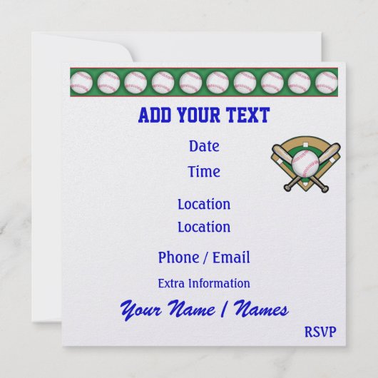 野球招待状- SRF 招待状 (裏面)