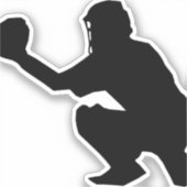 野球捕手カスタムカットシール シール (正面)