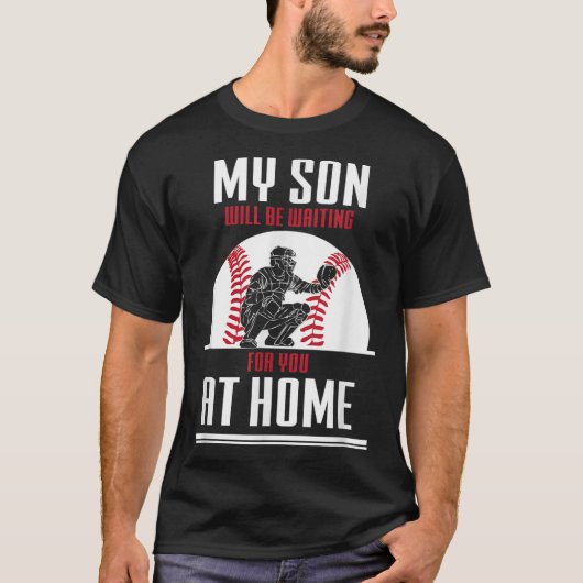 野球捕手スポーツチームコーチギフト Tシャツ (正面)