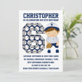 野球捕手ブルーホワイト第6回誕生パーティー 招待状 (スタンド正面)