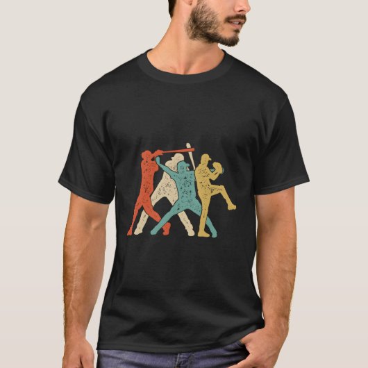 野球捕手投手バッタースポーツ Tシャツ (正面)