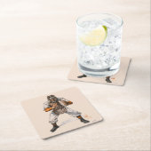 野球捕手 スクエアペーパーコースター (インサイチュ)