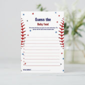 野球推測ベビー食べ物ベビーシャワーゲームカード 招待状 (スタンド正面)