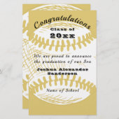 野球教室の卒業発表 便箋 (正面/裏面)