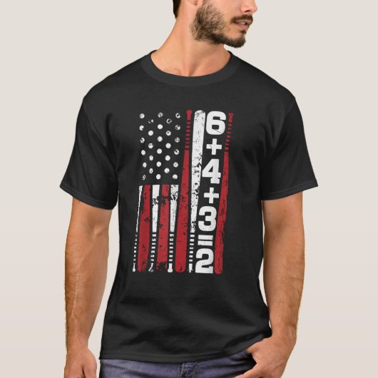 野球数学6 4 3 2 Tシャツ (正面)