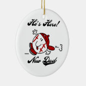 野球新しいパパTシャツとギフト セラミックオーナメント (右)