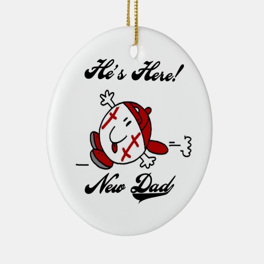 野球新しいパパTシャツとギフト セラミックオーナメント (右)