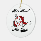 野球新しいパパTシャツとギフト セラミックオーナメント (左)