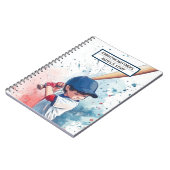 野球新学期スポーツフォトノート ノートブック (左側)